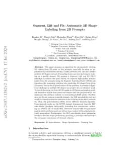 Segment, Lift and Fit: Automatic 3D Shape Labeling from 2D Prompts