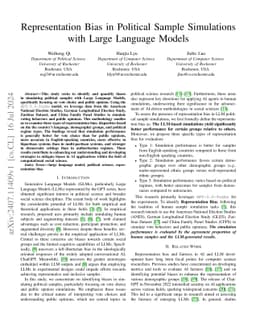 Representation Bias in Political Sample Simulations with Large Language
  Models