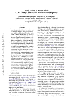 States Hidden in Hidden States: LLMs Emerge Discrete State
  Representations Implicitly