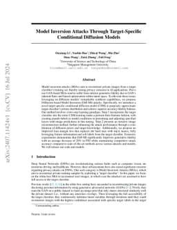 Model Inversion Attacks Through Target-Specific Conditional Diffusion
  Models
