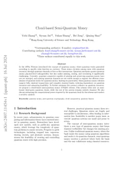 Cloud-based Semi-Quantum Money