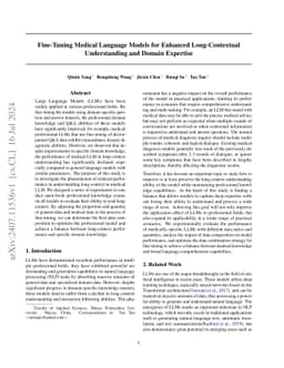 Fine-Tuning Medical Language Models for Enhanced Long-Contextual
  Understanding and Domain Expertise