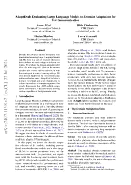 AdaptEval: Evaluating Large Language Models on Domain Adaptation for
  Text Summarization