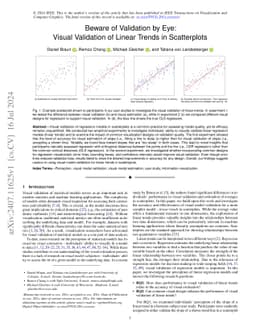 Beware of Validation by Eye: Visual Validation of Linear Trends in
  Scatterplots