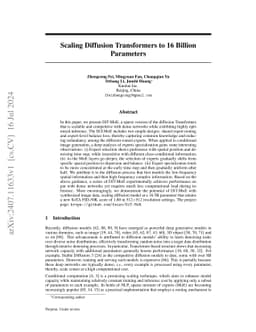 Scaling Diffusion Transformers to 16 Billion Parameters