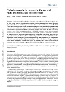 Global atmospheric data assimilation with multi-modal masked
  autoencoders