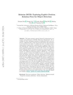 Relation DETR: Exploring Explicit Position Relation Prior for Object
  Detection