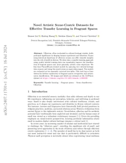 Novel Artistic Scene-Centric Datasets for Effective Transfer Learning in
  Fragrant Spaces