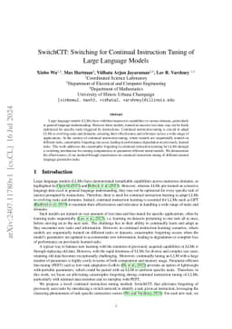 SwitchCIT: Switching for Continual Instruction Tuning of Large Language
  Models