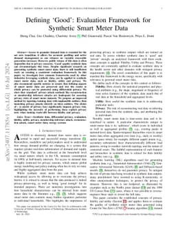 Defining 'Good': Evaluation Framework for Synthetic Smart Meter Data