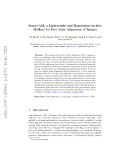 SpaceJAM: a Lightweight and Regularization-free Method for Fast Joint
  Alignment of Images