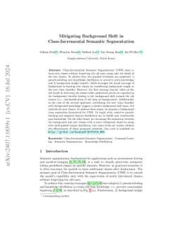 Mitigating Background Shift in Class-Incremental Semantic Segmentation