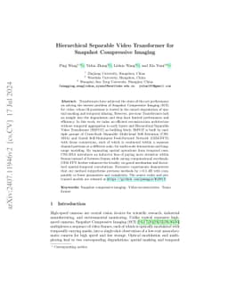 Hierarchical Separable Video Transformer for Snapshot Compressive
  Imaging