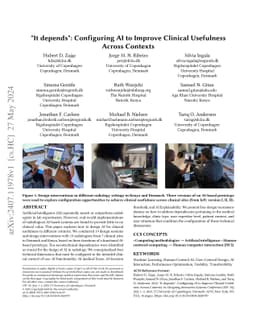 "It depends": Configuring AI to Improve Clinical Usefulness Across
  Contexts
