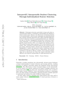 Interpret3C: Interpretable Student Clustering Through Individualized
  Feature Selection