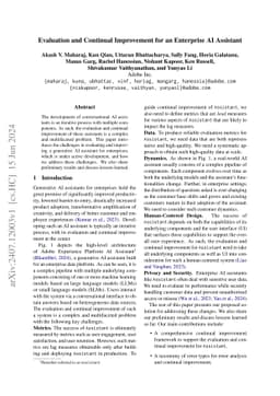 Evaluation and Continual Improvement for an Enterprise AI Assistant