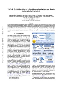 VCEval: Rethinking What is a Good Educational Video and How to Automatically Evaluate It