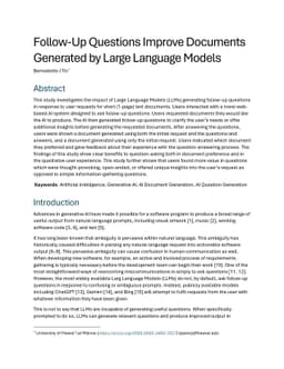 Follow-Up Questions Improve Documents Generated by Large Language Models