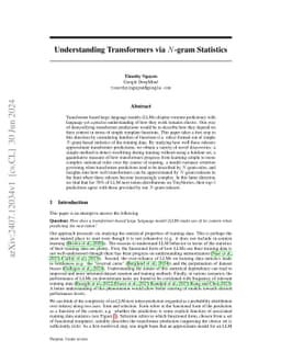Understanding Transformers via N-gram Statistics