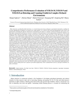 Comprehensive Performance Evaluation of YOLOv10, YOLOv9 and YOLOv8 on
  Detecting and Counting Fruitlet in Complex Orchard Environments