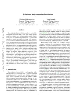 Relational Representation Distillation