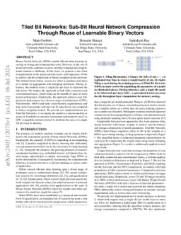 Tiled Bit Networks: Sub-Bit Neural Network Compression Through Reuse of
  Learnable Binary Vectors