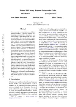 Better RAG using Relevant Information Gain