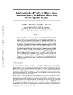 Beta Sampling is All You Need: Efficient Image Generation Strategy for
  Diffusion Models using Stepwise Spectral Analysis