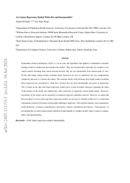 Are Linear Regression Models White Box and Interpretable?