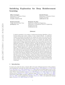 Satisficing Exploration for Deep Reinforcement Learning