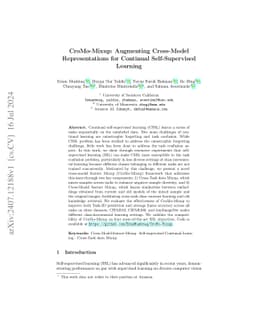 CroMo-Mixup: Augmenting Cross-Model Representations for Continual
  Self-Supervised Learning