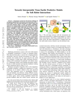 Towards Interpretable Visuo-Tactile Predictive Models for Soft Robot
  Interactions