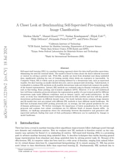 A Closer Look at Benchmarking Self-Supervised Pre-training with Image
  Classification