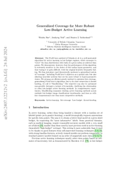 Generalized Coverage for More Robust Low-Budget Active Learning