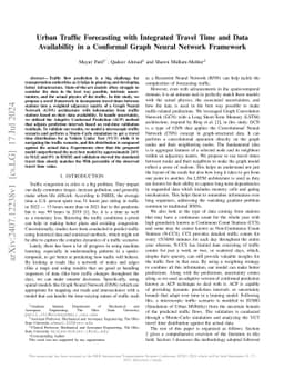 Urban Traffic Forecasting with Integrated Travel Time and Data
  Availability in a Conformal Graph Neural Network Framework