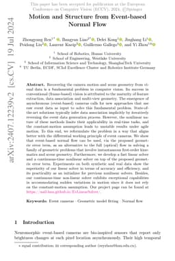 Motion and Structure from Event-based Normal Flow