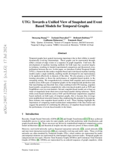 UTG: Towards a Unified View of Snapshot and Event Based Models for
  Temporal Graphs