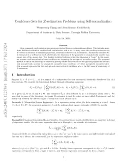 Confidence Sets for $Z$-estimation Problems using Self-normalization