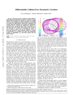 Differentiable Collision-Free Parametric Corridors