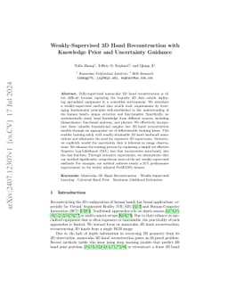 Weakly-Supervised 3D Hand Reconstruction with Knowledge Prior and
  Uncertainty Guidance
