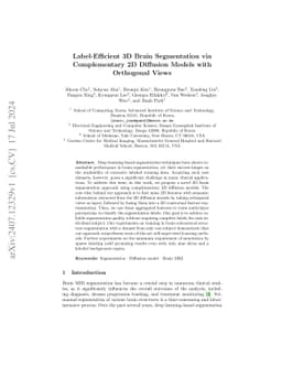 Label-Efficient 3D Brain Segmentation via Complementary 2D Diffusion
  Models with Orthogonal Views