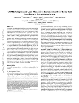 GUME: Graphs and User Modalities Enhancement for Long-Tail Multimodal
  Recommendation