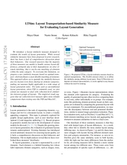 LTSim: Layout Transportation-based Similarity Measure for Evaluating
  Layout Generation