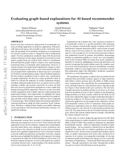 Evaluating graph-based explanations for AI-based recommender systems
