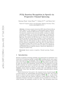 PCQ: Emotion Recognition in Speech via Progressive Channel Querying