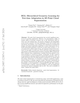 HGL: Hierarchical Geometry Learning for Test-time Adaptation in 3D Point
  Cloud Segmentation