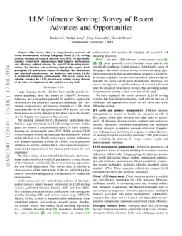 LLM Inference Serving: Survey of Recent Advances and Opportunities