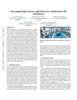 Decoupled Edge Physics algorithms for collaborative XR simulations