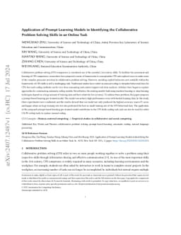 Application of Prompt Learning Models in Identifying the Collaborative
  Problem Solving Skills in an Online Task
