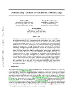 On Initializing Transformers with Pre-trained Embeddings